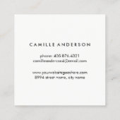 上品のばら色の金ゴールドおよびシェブロンのストライプな名刺 スクエア名刺 (裏面)