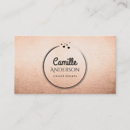 上品のばら色の金ゴールドおよび黒い御馳走メーカーの名刺 名刺