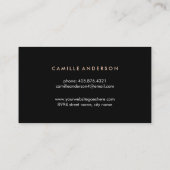 上品のばら色の金ゴールドおよび黒い御馳走メーカーの名刺 名刺 (裏面)