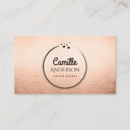 上品のばら色の金ゴールドおよび黒い御馳走メーカーの名刺 名刺