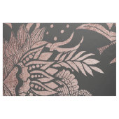 上品のばら色の金ゴールドおよび黒い花のスケッチ ファブリック (ファットクウォーター)