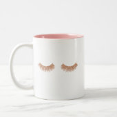 上品のばら色の金ゴールドのまつげのコーヒー・マグ ツートーンマグカップ (左)