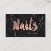 上品のばら色の金ゴールドのタイポグラフィの黒の大理石を釘付けします 名刺 (正面)