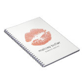 上品のばら色の金ゴールドの唇のメーキャップアーティスト ノートブック (右側)