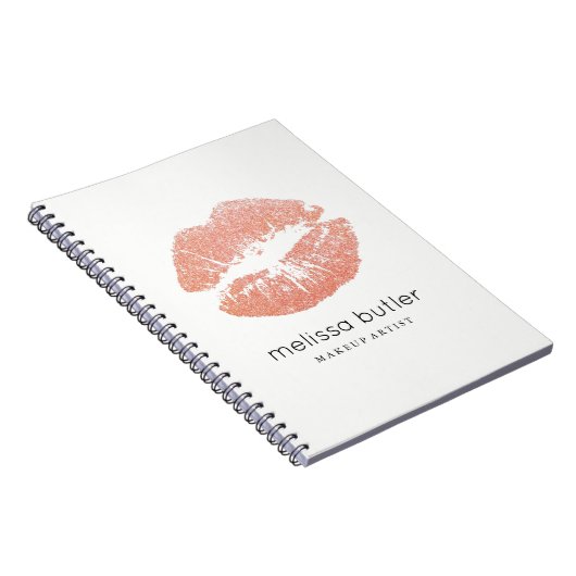 上品のばら色の金ゴールドの唇のメーキャップアーティスト ノートブック (右側)