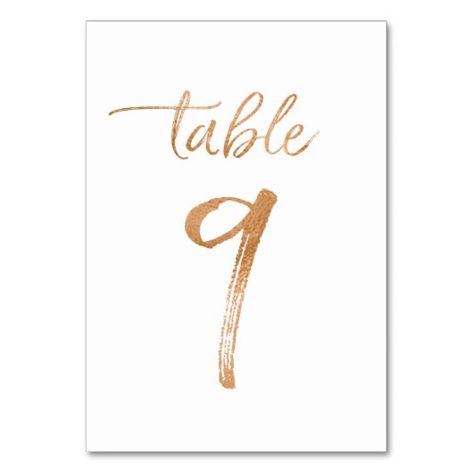 上品のばら色の金ゴールドの結婚披露宴のテーブル数 テーブルナンバー (正面)