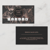 上品のばら色の金ゴールドの花のロイヤリティカード ロイヤリティカード (正面/裏面)