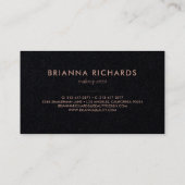 上品のばら色の金ゴールドの花柄|のモノグラムの名刺 名刺 (裏面)