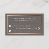 上品のばら色の金ゴールドホイル及び赤面のピンクの自然な化粧品 名刺 (裏面)