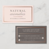 上品のばら色の金ゴールドホイル及び赤面のピンクの自然な化粧品 名刺 (正面/裏面)