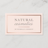 上品のばら色の金ゴールドホイル及び赤面のピンクの自然な化粧品 名刺 (正面)