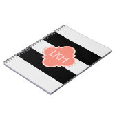 上品のストライプ及び3モノグラム ノートブック (左側)