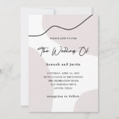 上品の抽象的なニュートラル|のモダンな水彩画の結婚式 招待状 (正面)