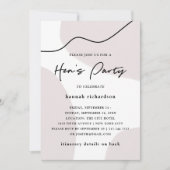 上品の抽象的なニュートラル|の水彩画の女性だけのパーティー 招待状 (正面)