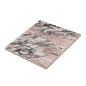 上品の白黒の大理石のばら色の金ゴールドブラシストローク タイル (側面)