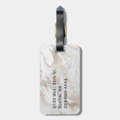 上品は一見のモノグラムのな荷物のラベルに大理石模様をつけました ラゲッジタグ (裏面縦)