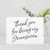 上品は"であることのために感謝していしています私の花婿の付添人" サンキューカード (スタンド正面)