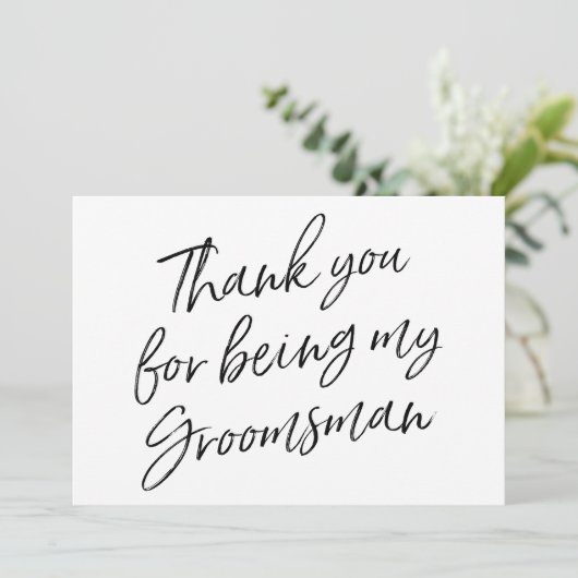 上品は"であることのために感謝していしています私の花婿の付添人" サンキューカード (スタンド正面)