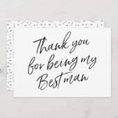 上品は"であることのために感謝していしています私の花婿介添人" サンキューカード (正面/裏面)