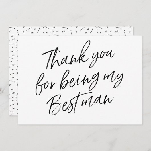 上品は"であることのために感謝していしています私の花婿介添人" サンキューカード (正面/裏面)