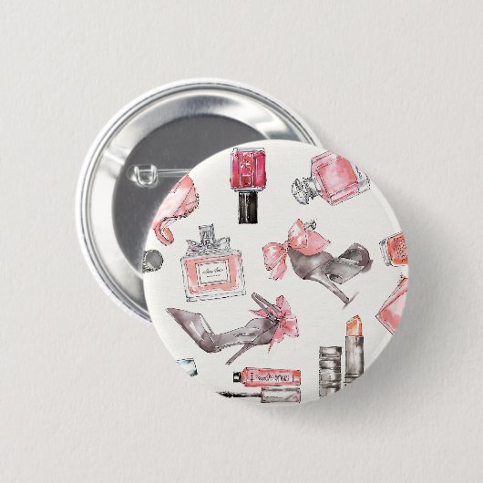 上品は|の水彩画のファッションにアクセントを置きます 缶バッジ (正面&裏面)