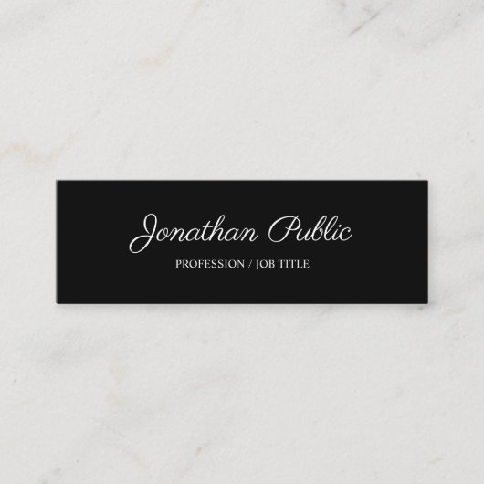 上品を向く明白でモダンで黒いデザインをきれいにして下さい スキニー名刺 (正面)
