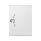 上品エレガントなシルバーブラックモノグラパーソナライズされたム ノートパッド (回転)