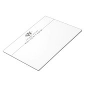 上品エレガントなシルバーブラックモノグラパーソナライズされたム ノートパッド (アングル)