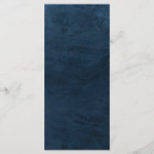 上品エレガントなネイビーブルー結婚ズモノグラム メニュー (裏面)