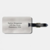 上品エレガントなパーソナライズされたフェイクホワイトレザーラグ ラゲッジタグ (裏面横)