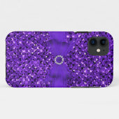 上品エレガントなパープルシルバーグリッタールック Case-Mate iPhoneケース (裏面(横))