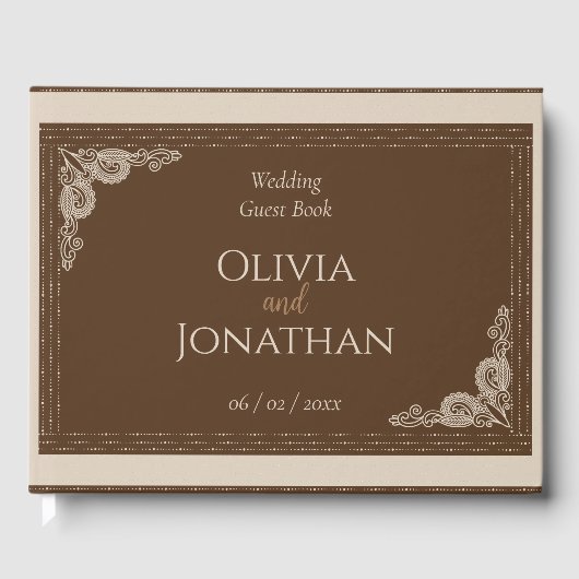上品エレガントなブ華美ロン結婚ズ ゲストブック (正面)