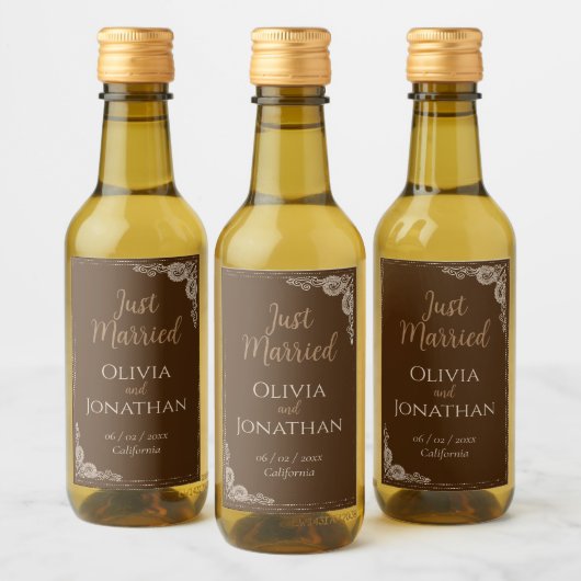 上品エレガントなブ華美ロン結婚ズ ワインラベル (ボトル)