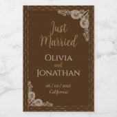 上品エレガントなブ華美ロン結婚ズ ワインラベル (シングルラベル)