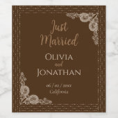 上品エレガントなブ華美ロン結婚ズ ワインラベル (シングルラベル)