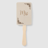 上品エレガントなベージュ華美ミセスまたはミスター結婚ズの試合 ハンドファン (正面)