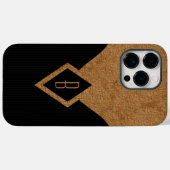 上品エレガントなモノグラムブラックとタンスリム Case-Mate iPhoneケース (裏面 (横))