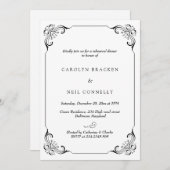 上品エレガントなリハモダンーサルディナー 招待状 (正面/裏面)