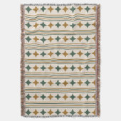 上品エレガントなレトロスターバストパタストライプのーン スローブランケット (正面縦)