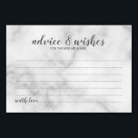 上品エレガントな大理石結婚のアドバイスと願い テーブルナンバー<br><div class="desc">白いエレガント大理石の背景にグレーのsans serifフォントの詳細とグレーのスクリプトフォントでタイトルを特集したClasy White Marbleのアドバイスとウィッシュのカード結婚。の、赤ちゃん結婚のシャワー、誕生日パーティー、ブライダルシャワー、バチェロレッテ、および任意の特別な機会に最適。</div>