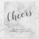 上品エレガントな大理石結婚の ワインラベル (シングルラベル)