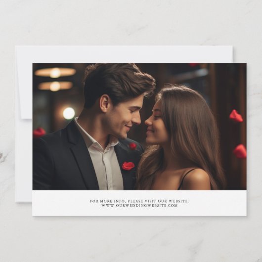 上品エレガントな書結婚道の白黒 セーブザデート (裏面)