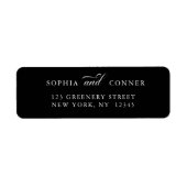 上品エレガントな書道差出人住所ブラック ラベル (正面)