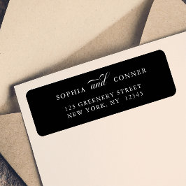 上品エレガントな書道差出人住所ブラック ラベル