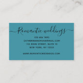 上品エレガントな白い牡丹の花ウェディングプランナー 名刺 (裏面)