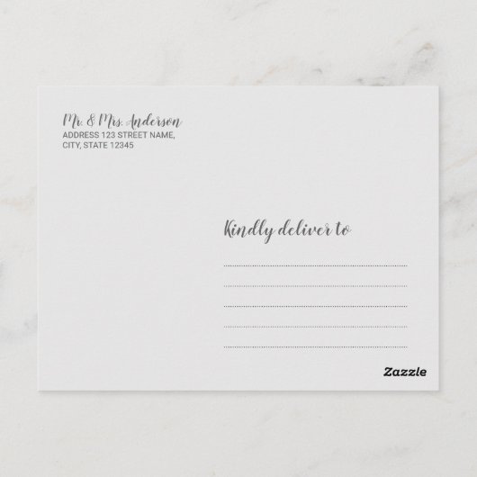 上品エレガントな白い結婚大理石 ポストカード (裏面)