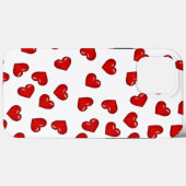 上品エレガントな白の恋人の赤いハートパターン Case-Mate iPhoneケース (裏面 (横))