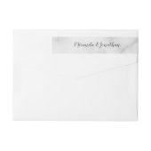 上品エレガントな白結婚大理石 ラップアラウンドラベル (裏面)