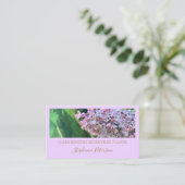 上品エレガントな紫の薄紫カスタム写真ガーデニング 名刺 (スタンド正面)