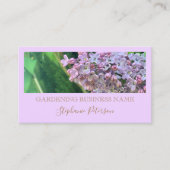 上品エレガントな紫の薄紫カスタム写真ガーデニング 名刺 (正面)